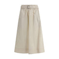 Women's Cream Wide Long Skirt