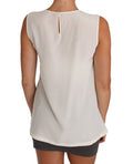 Women's White Silk Crystal Sequined Fairy T-Shirt