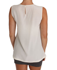 Women's White Silk Crystal Sequined Fairy T-Shirt