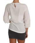 Women's White Silk #dgfamily Blouse T-Shirt