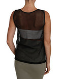 Women's Black Mesh Transparent Blouse T-Shirt