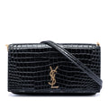 Croc Embossed Leather Cassandre Phone Holder