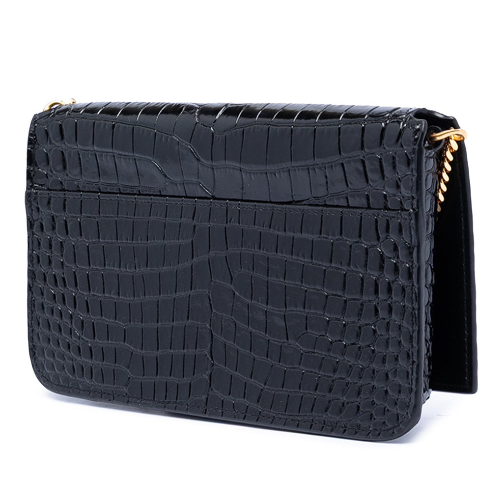 Croc Embossed Leather Cassandre Phone Holder
