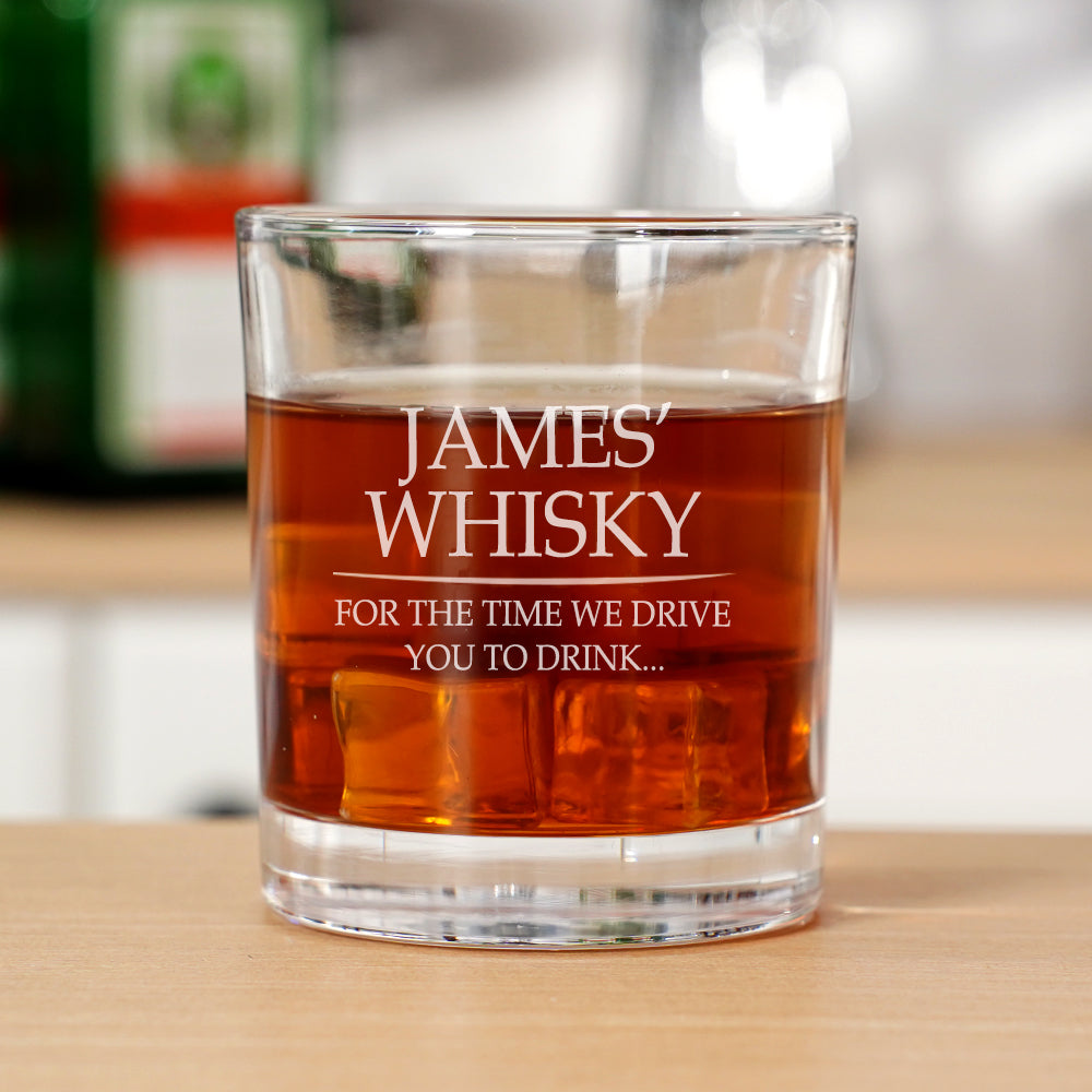 Personalizado por el Tiempo que te Llevamos a Beber 10 oz Whisky Rocks Glass con Nombre Día del Padre Cumpleaños Regalo para Papá Abuelo Amantes del Whisky