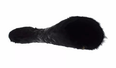 Women's Black Xiangao Lamb Fur Leather Boots Shoes