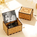 Caja de Música de Madera Personalizada con Foto Floral Vintage con Texto y Melodía Mecánica Regalo Conmemorativo para la Familia