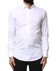 Men's White Cotton Long Sleeves Formal Dress Shirt
