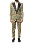 Men's Multicolor Camouflage Sicilia 3 Piece Suit Polyester Silk