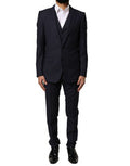 Men's Black Fantasy Martini 3 Piece Formal Suit Virgin Wool Silk