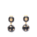 CC Resin and Gold Plated Polka Dot Dangle Clip On Earrings