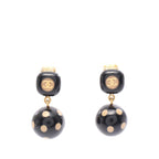 CC Resin and Gold Plated Polka Dot Dangle Clip On Earrings