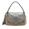 Medium GG Canvas Techno Horsebit Satchel