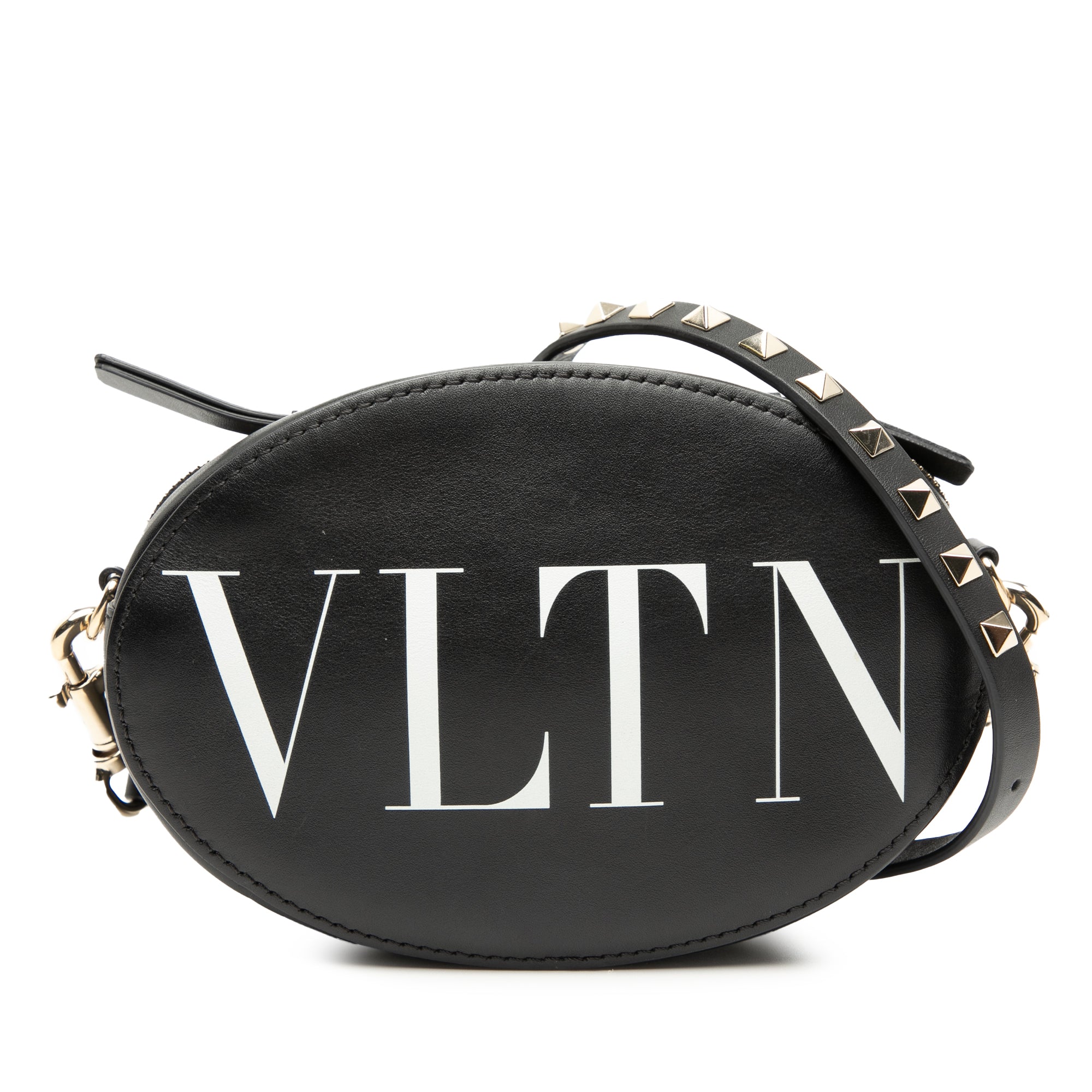 Calfskin Rockstud VLTN Oval Crossbody