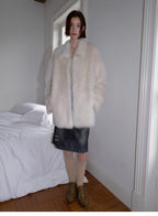 Autumn Exclusive Imported Tuscan sheepskin short lapel fur coat