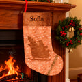 Medias de peluche personalizadas con nombre y lazo rojo para colgar, regalo de Navidad para la familia y los amigos
