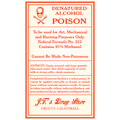 Denatured Alcohol Poison Vintage Single Self Adhesive Label - License and Royalty Free for Film Use By Prop Money Inc.