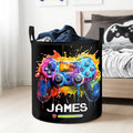 Cesto de la ropa grande impermeable personalizado con nombre y asa Regalo de inauguración de la casa para amigos amantes de los videojuegos