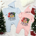 Conjunto de pelele para bebé de algodón 100% con nombre y año Personalizado Joy To The World My First Christmas Regalo de Navidad para recién nacidos Padres primerizos