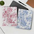 Personalizada Toile De Jouy Nacimiento Flor Pad Funda Protectora para iPad con Nombre Uso Diario Cumpleaños Aniversario Regalo para Mujeres Niñas