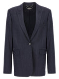 Stella Mccartney Single-Breasted Wool Blazer — Charcoal