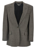 Stella Mccartney Micro Houndstooth Wool Blazer — grey
