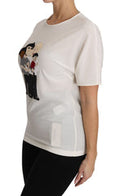 Women's White Silk Stretch #dgfamily T-Shirt