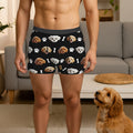 Hueso de la pata personalizado 3D Cartoon Pet Face Photo Men's Underwear Boxer Brief Día de San Valentín Anniversary Birthday Gift for Husband Boyfriend