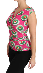 Women's Pink Silk Stretch Sicilian Cake Top