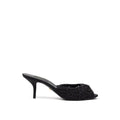 Women's Black Cotton Mules