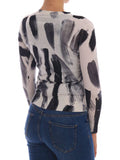 Women's Paint Stroke Silk Cardigan White