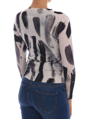 Women's Paint Stroke Silk Cardigan White