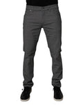 Men's Gray Cotton Stretch Skinny Denim Jeans Elastane Clothing