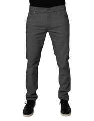 Men's Gray Cotton Stretch Skinny Denim Jeans Elastane Clothing