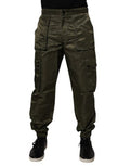 Men's Dark Green Nylon Cargo Pants