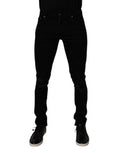 Black Cotton Stretch Skinny Men Denim Jeans Elastane Clothing