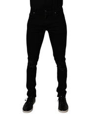 Black Cotton Stretch Skinny Men Denim Jeans Elastane Clothing