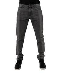 Men's Two Tone Gray Cotton Denim Jeans Clothing