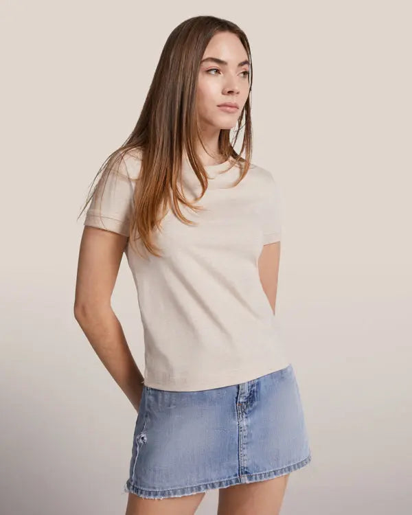 Camiseta gruesa de mujer en manga corta de algodón Vetonek