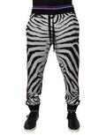 Black White Zebra Men Jogger Sweatpants Pants And Cotton