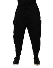 Black Cotton Men Cargo Jogger Sweatpants Pants Nylon