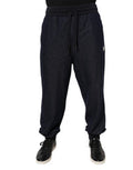 Black Jacquard Jogger Men Sweatpants Pants Cotton Elastane