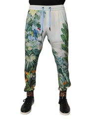 Men's Multicolor Tropical Jogger Sweatpants Pants Silk