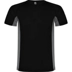 Camiseta técnica combinada con dos tejidos de poliéster, manga corta de estilo ranglán Vetonek