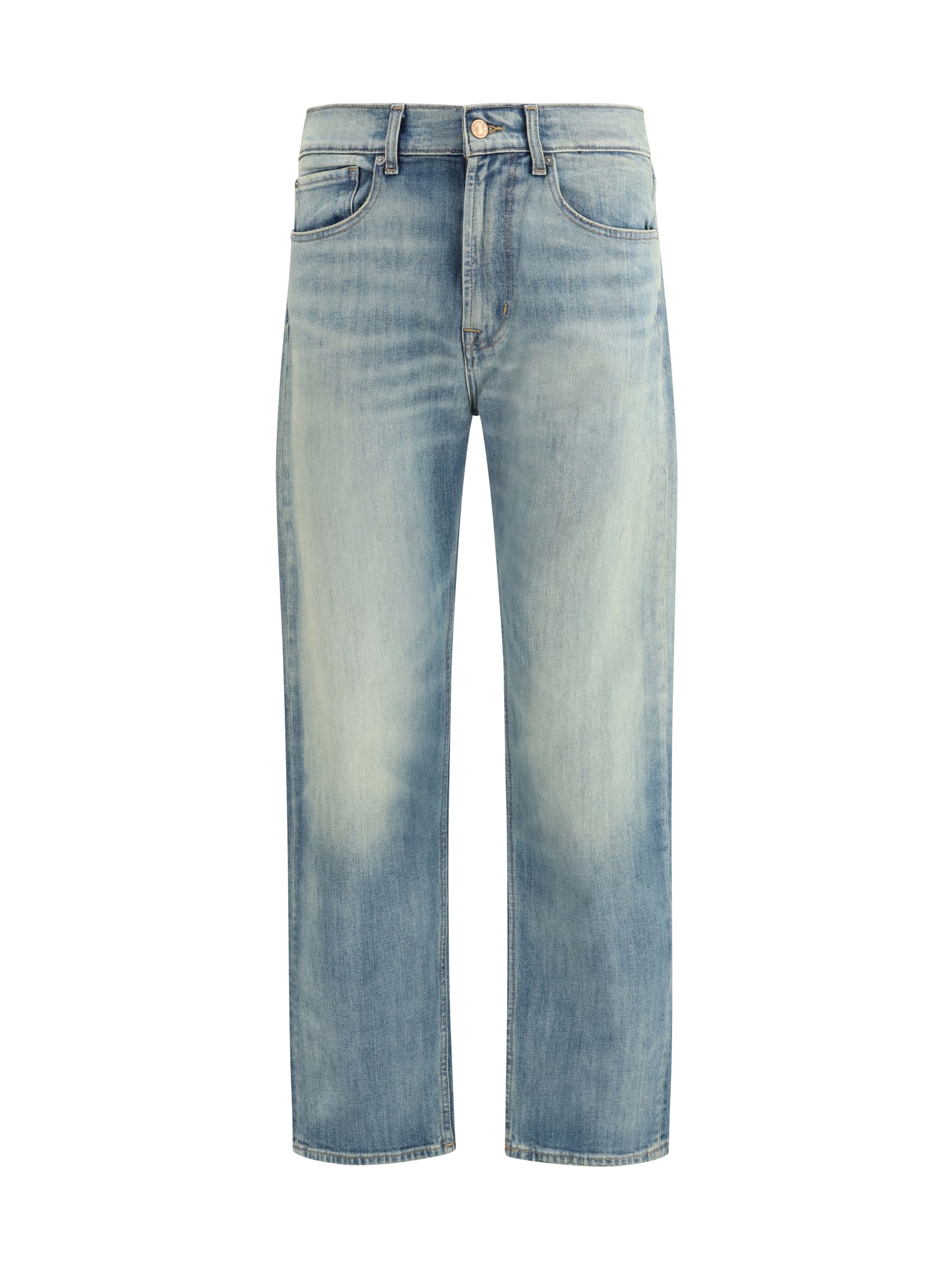 7for Straight-Fit Cotton-Elastane Jeans — Blue