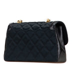 CC Quilted Satin Bijoux Chain Single Flap