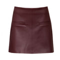 Eco Leather Mini Skirt | Burgundy