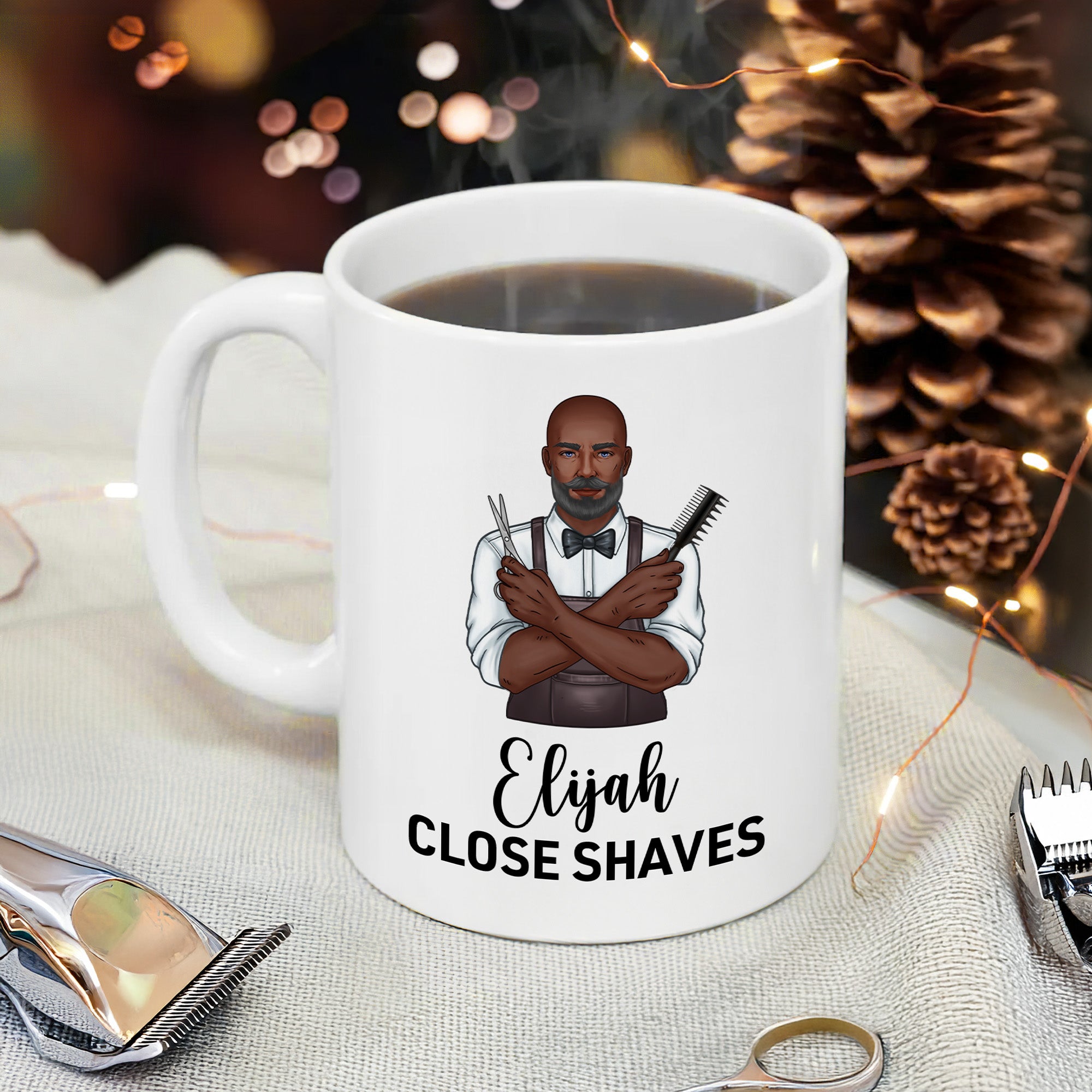 Taza de Cerámica Personalizada de Peluquería con Nombre y Texto Necesidad Diaria Apertura de Salón Regalo de Cumpleaños para Amigo Peluquero