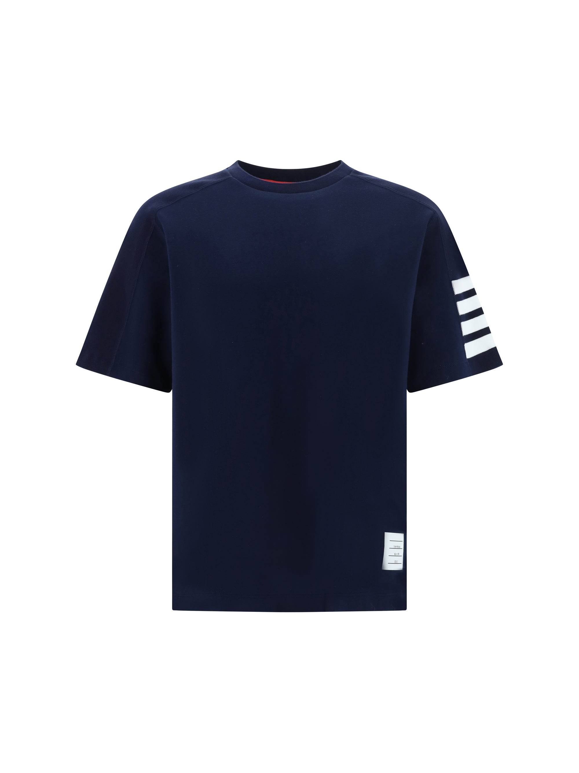 Thom Browne Horizontal Stripe Cotton T-Shirt — Navy