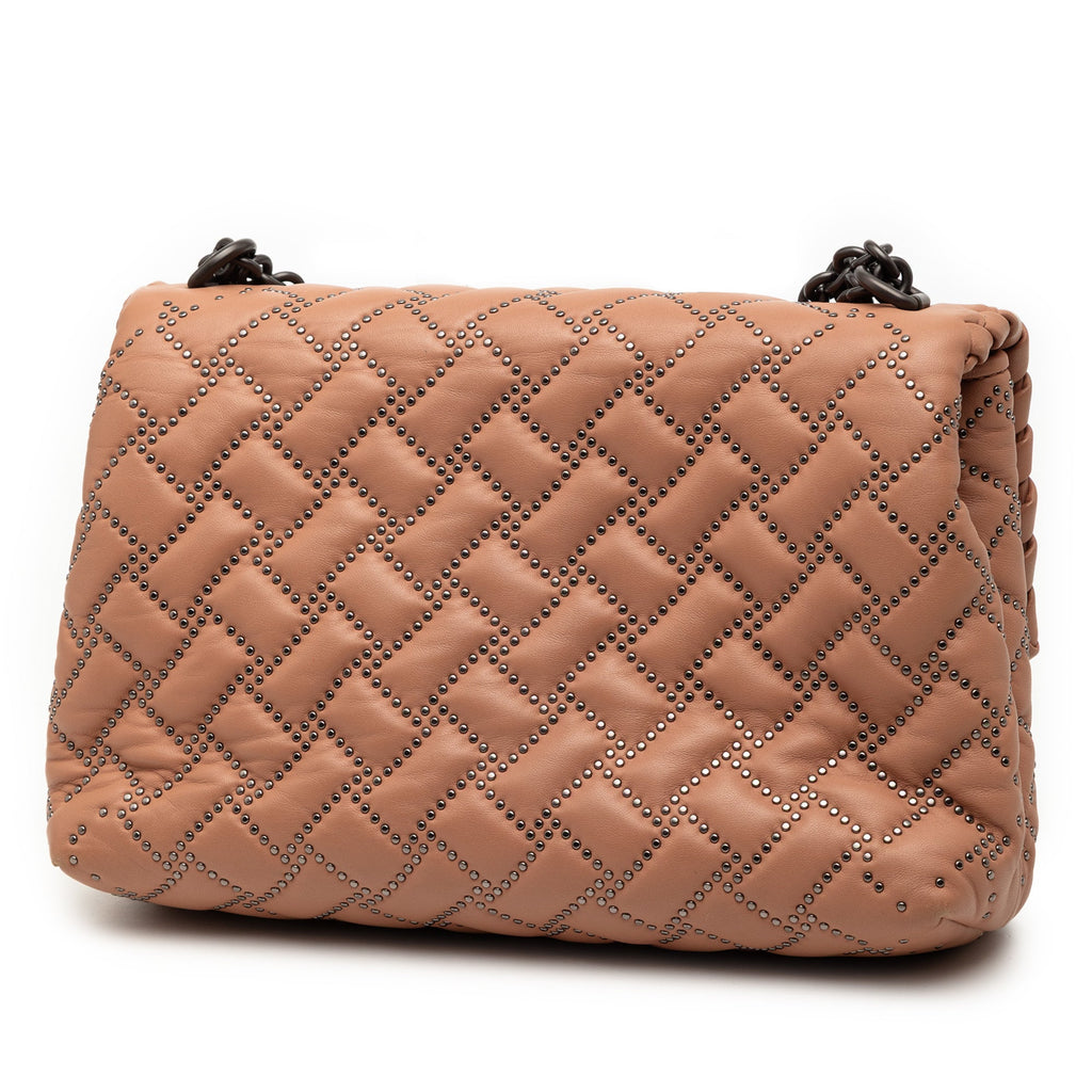 Small Nappa Intrecciato Studded Olimpia Shoulder Bag