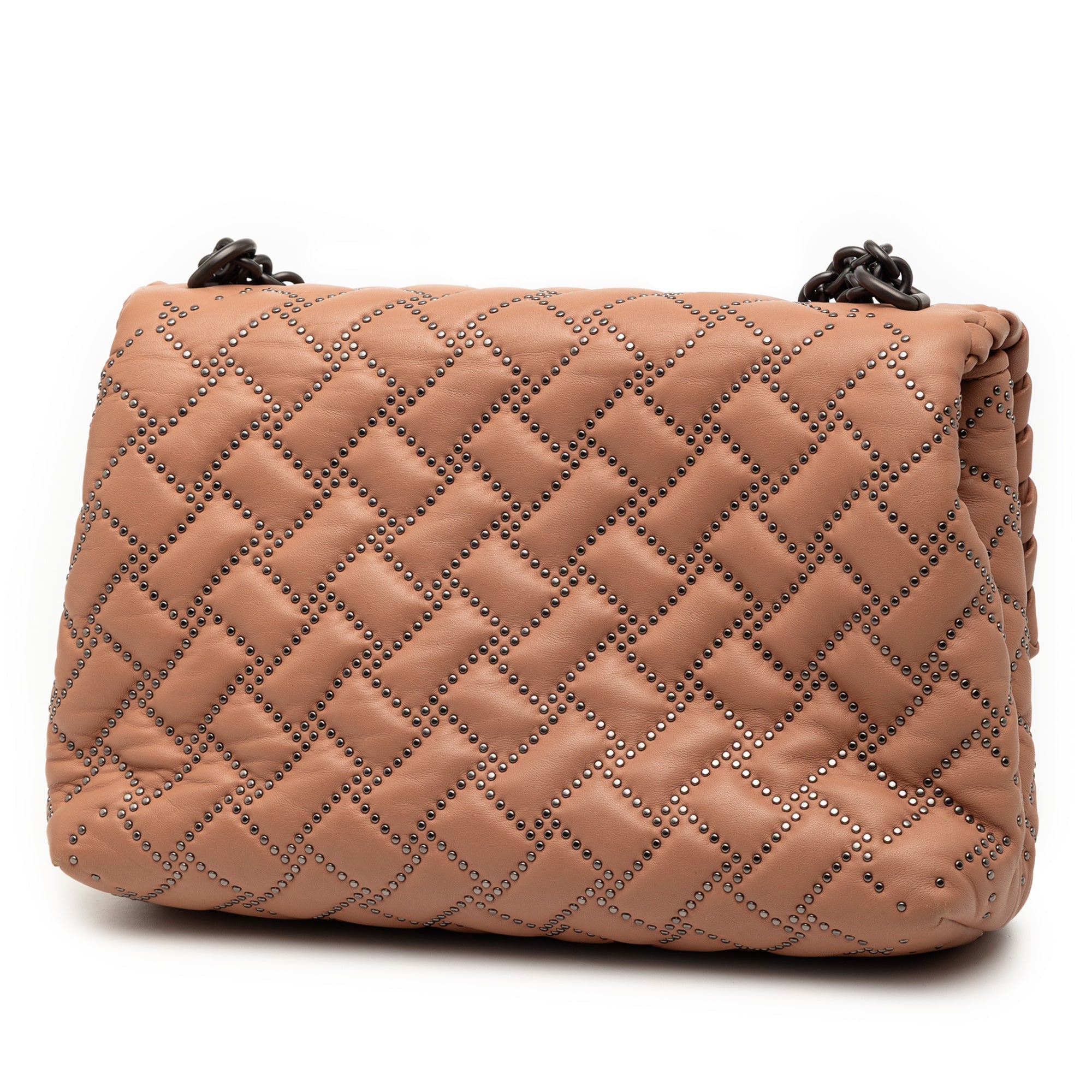 Small Nappa Intrecciato Studded Olimpia Shoulder Bag
